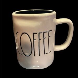 Rae Dunn “COFFEE”White Mug with Black Interior